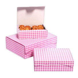 Caja Pasteleria Carton 18,2x13,6x5,2cm 500g Rosa (25 Uds)