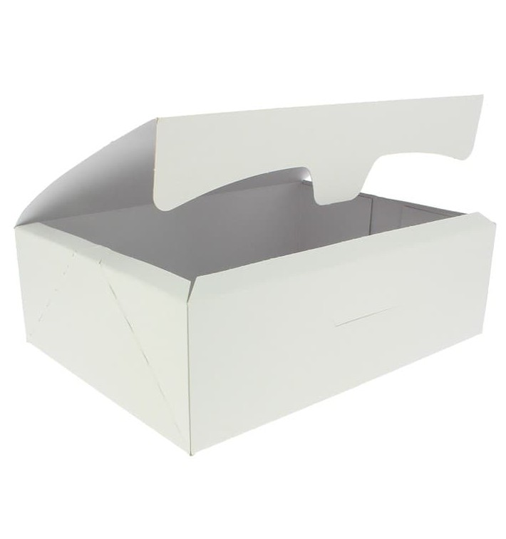 Caja Pasteleria Carton 25,8x18,9x8cm 2Kg Blanca (25 Uds)
