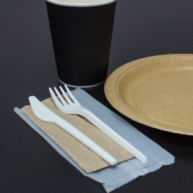 Set Cubiertos Tenedor, Cuchillo y Servilleta CPLA (10 Uds)