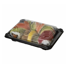 Envase para Sushi PLA Negro 13,0X18,0 cm (100 Uds)