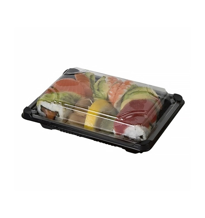 Envase para Sushi PLA Negro 13,0X18,0 cm (100 Uds) Envase para Sushi PLA Negro 13,0X18,0 cm (100 Uds)