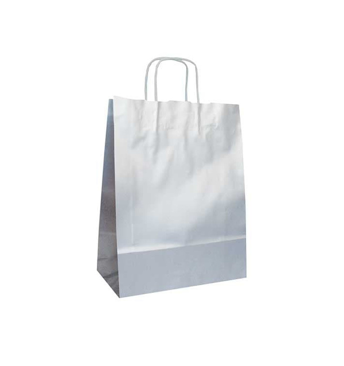 Bolsa de Papel Plata con ASAS KRAFT 100g 24x12x31cm (250 Uds) Bolsa de Papel Plata con ASAS KRAFT 100g 24x12x31cm (250 Uds)