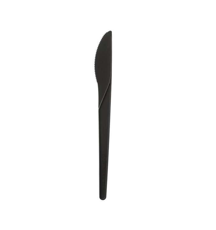 Cuchillo Compostable CPLA Negro 17,2 cm (50 Uds)