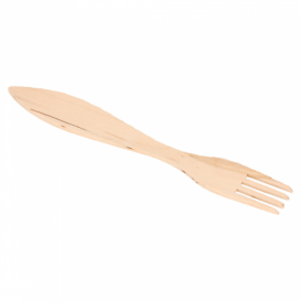 Tenedor de Madera 150mm Enfundado (100 Uds)
