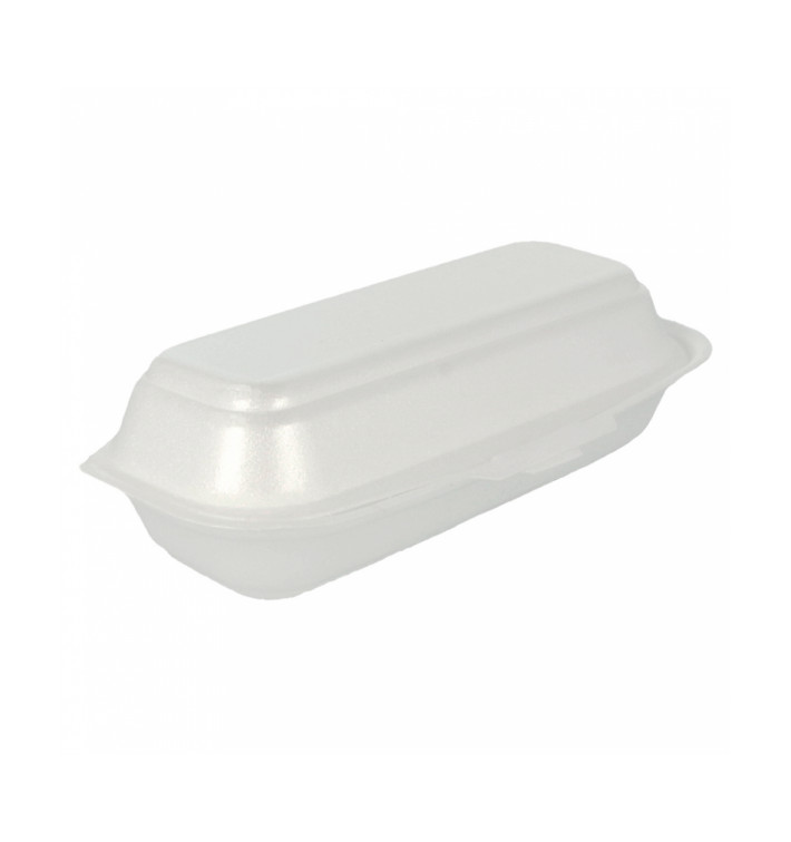 Envase Foam HotDog Blanco 210x105x64 mm (500 Uds)