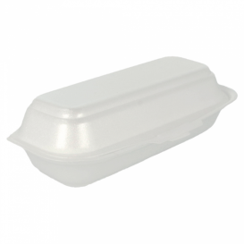 Envase Foam HotDog Blanco 210x105x64 mm (125 Uds)