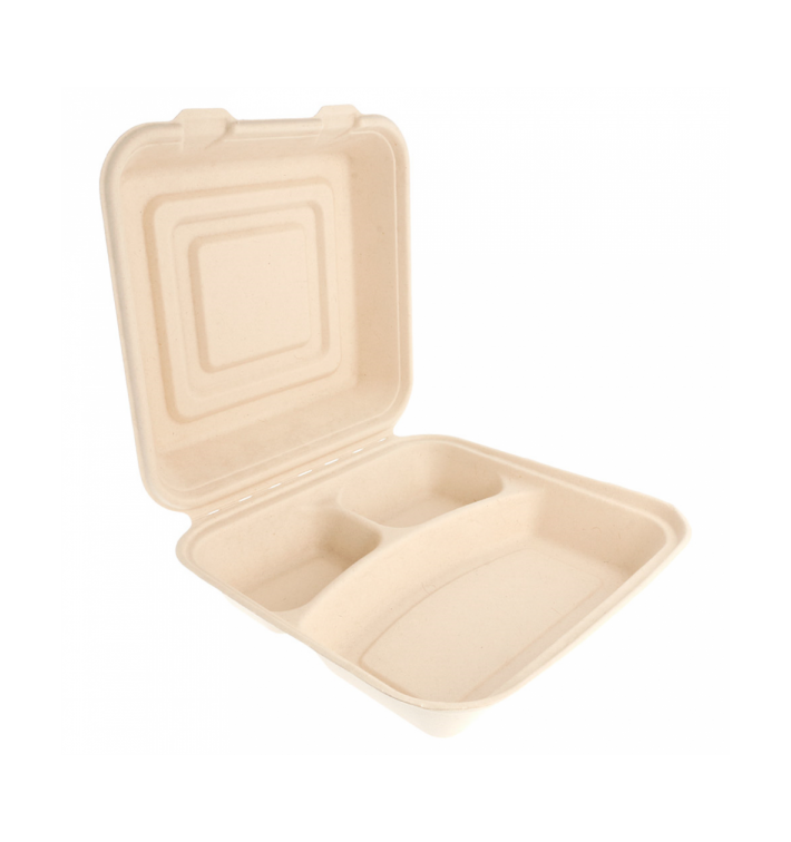 Envase MenuBox Caña Azúcar 3C 250x250x75mm (250 Uds) Envase MenuBox Caña Azúcar 3C 250x250x75mm (250 Uds)