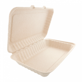 Envase Caña de Azucar Natural 335x230x75mm (50 Uds)