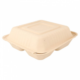 Envase MenuBox Caña Azúcar 3C Natural 20x20x7,5cm (200 Uds)