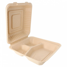 Envase MenuBox Caña Azúcar 3C Natural 20x20x7,5cm (200 Uds)