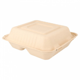 Envase MenuBox Caña Azúcar 3C Natural 20x20x7,5cm (50 Uds)