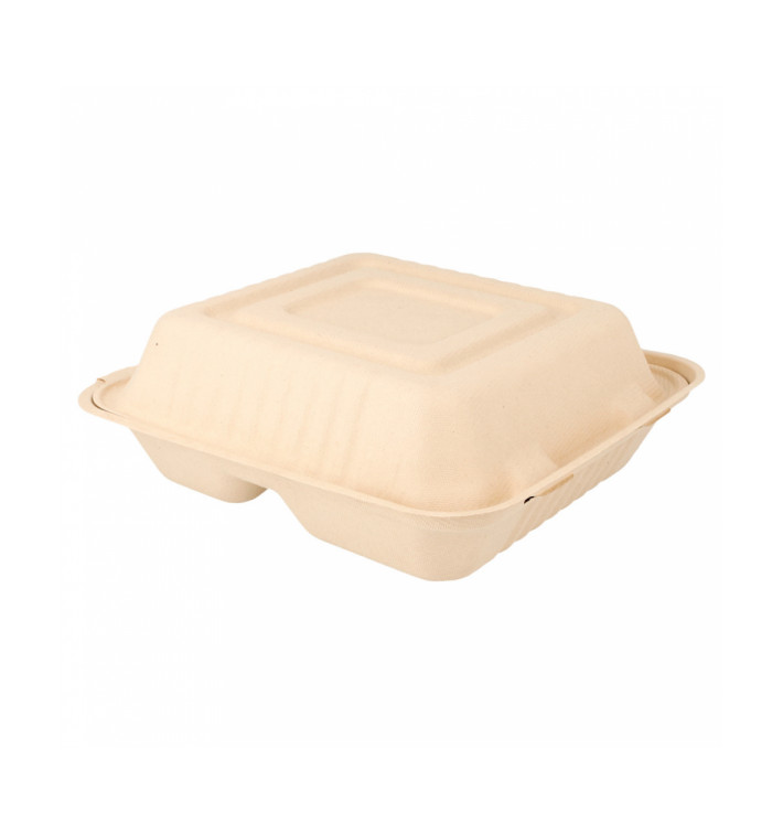 Envase MenuBox Caña Azúcar 3C Natural 20x20x7,5cm (50 Uds) Envase MenuBox Caña Azúcar 3C Natural 20x20x7,5cm (50 Uds)