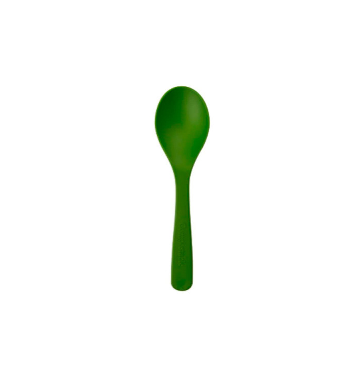 Cucharilla Compostable CPLA Verde 11,4 cm (100 Uds)