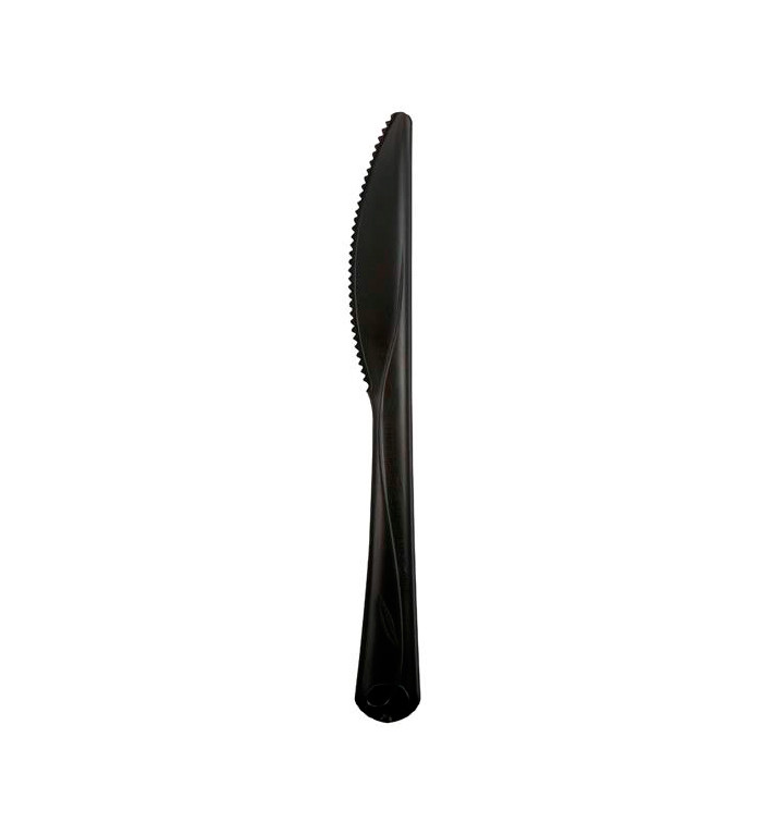 Cuchillo Compostable CPLA Premium Negro 18,3 cm (50 Uds)