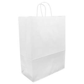 Bolsa Papel Kraft Blanca con Asas 90g 32+16x43 cm (250 Uds)