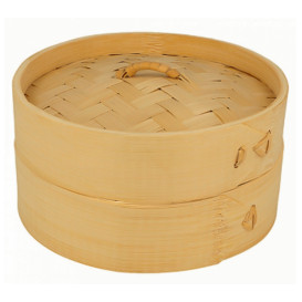 Vaporera de Bambú con Tapa Ø15x8cm (1 Ud)