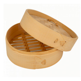 Vaporera de Bambú con Tapa Ø15x8cm (1 Ud)