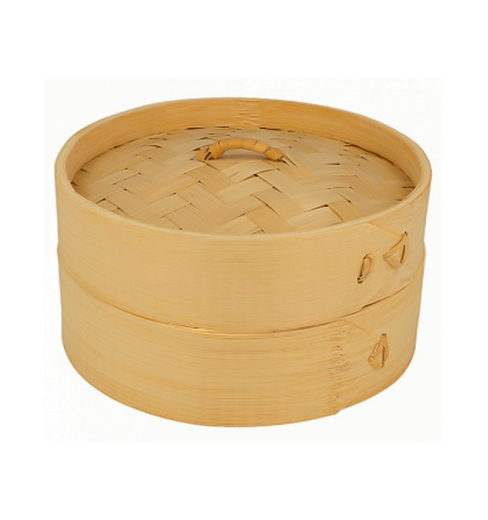 Vaporera de Bambú con Tapa Ø15x8cm (100 Uds) Vaporera de Bambú con Tapa Ø15x8cm (100 Uds)