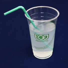 Vaso Almidón de Maíz PLA "Green Stripe" 590ml (50 Uds)