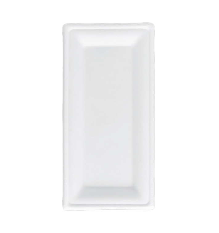 Bandeja Caña de Azucar Bagazo Blanco 25,5x12,7 cm (50 Uds)