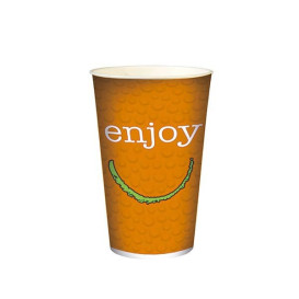 Vaso de Cartón para Bebidas Frías 22 Oz/ 680 ml Modelo "Enjoy" (1.000 Unidades)