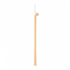 Pajita Recta de Papel Blanco Enfundada en Kraft Ø6mm 21cm (6000 Uds)