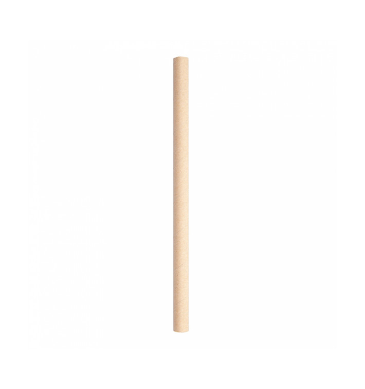 Pajita Recta de Papel Kraft Granizado Ø8mm 14cm (6000 Uds)