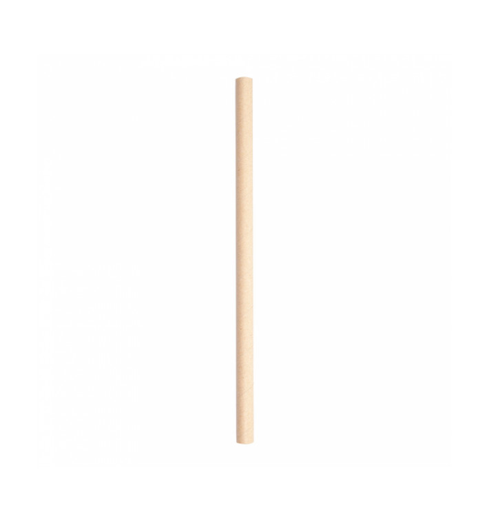 Pajita Recta de Papel Kraft Granizado Ø10mm 21cm (2400 Uds)