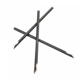 Pajita Cuchara de Papel Negro Ø8mm 21cm (5000 Uds)