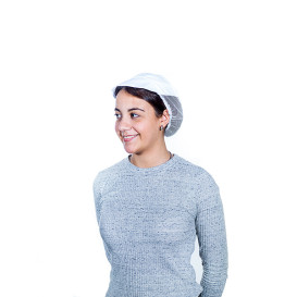 Gorro Cocinera Rejilla y Visera Algodón Blanco (1 Unidad)