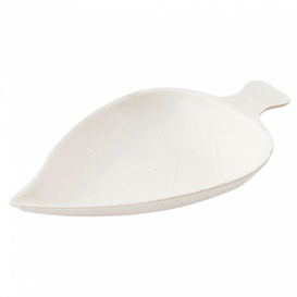 MiniPlato Hoja Caña de Azucar Blanco 8x5,5cm (500 Uds)