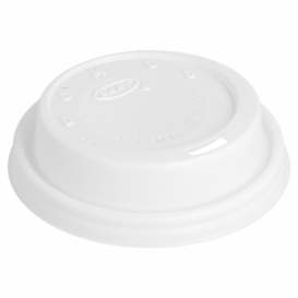 Tapa de Plastico PS "Cappuccino" Blanca Ø8,1cm (100 Uds)