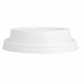 Tapa de Plastico PS "Cappuccino" Blanca Ø8,1cm (100 Uds)