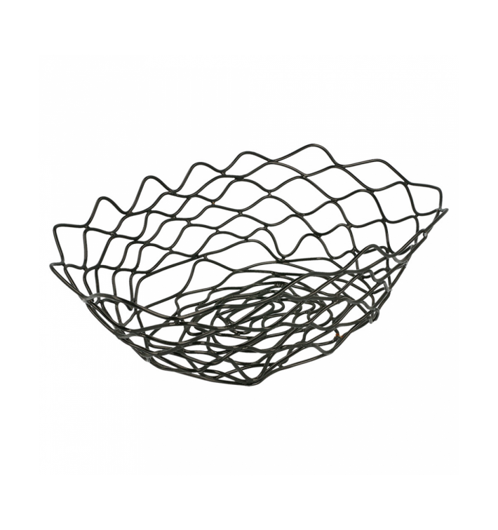 Cesta Ovalada de Acero Negro 240x152x70mm (1 Ud) Cesta Ovalada de Acero Negro 240x152x70mm (1 Ud)