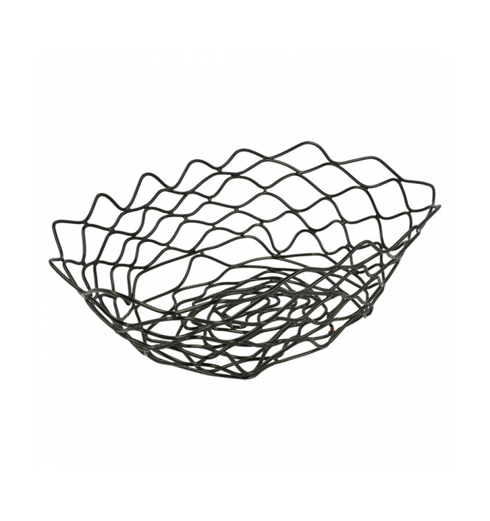 Cesta Ovalada de Acero Negro 240x152x70mm (6 Uds) Cesta Ovalada de Acero Negro 240x152x70mm (6 Uds)