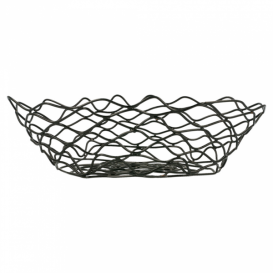 Cesta Ovalada de Acero Negro 240x152x70mm (6 Uds)