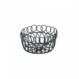 Cesta Redonda de Acero Negro Ø190x100mm (1 Ud)
