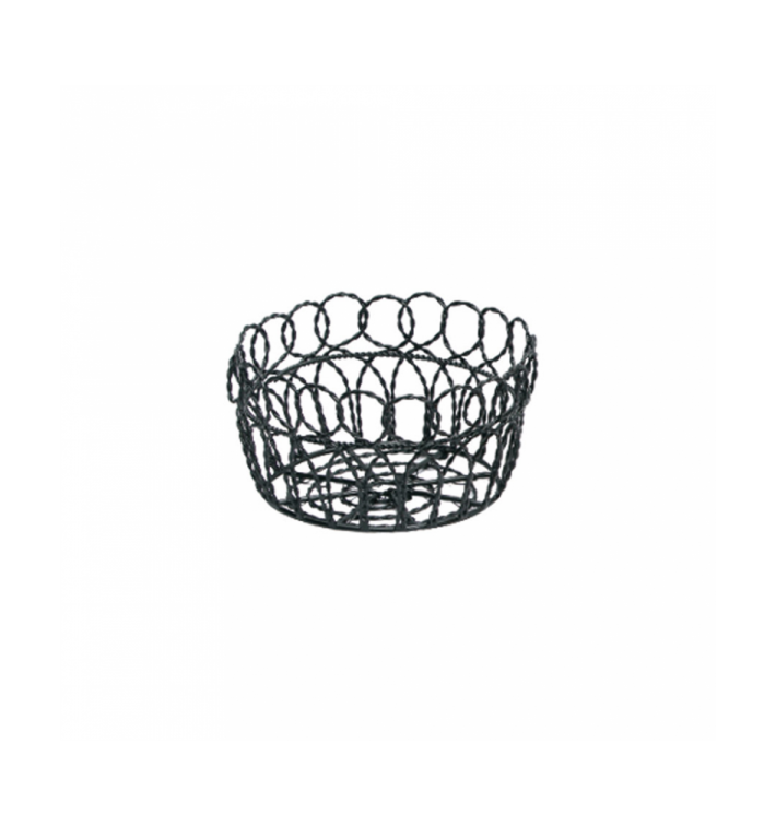Cesta Redonda de Acero Negro Ø190x100mm (1 Ud) Cesta Redonda de Acero Negro Ø190x100mm (1 Ud)