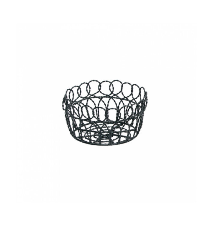 Cesta Redonda de Acero Negro Ø190x100mm (6 Uds) Cesta Redonda de Acero Negro Ø190x100mm (6 Uds)
