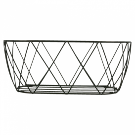 Cesta Ovalada de Acero Negro 255x127x102mm (1 Ud)