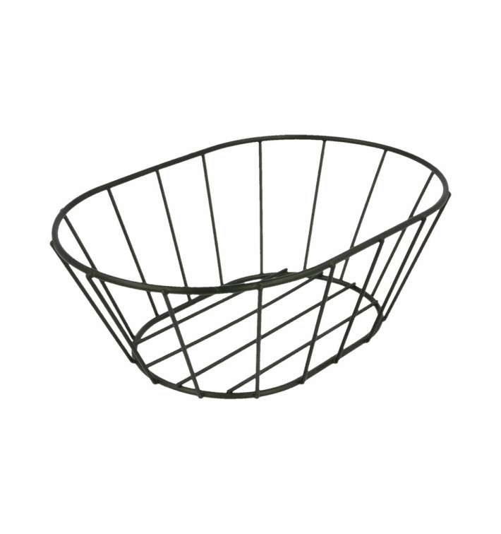 Cesta Ovalada de Acero Negro 216x140x76mm (1 Ud) Cesta Ovalada de Acero Negro 216x140x76mm (1 Ud)
