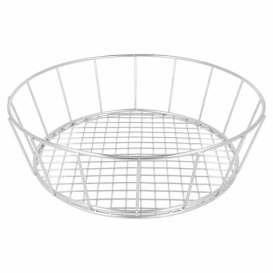 Cesta Redonda de Acero Plata Ø241x70mm (1 Ud)
