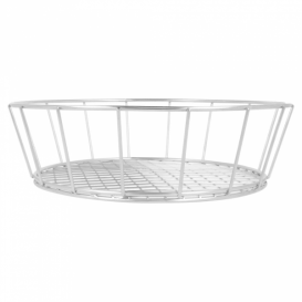 Cesta Redonda de Acero Plata Ø241x70mm (1 Ud)