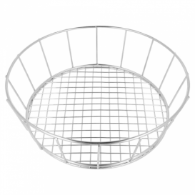 Cesta Redonda de Acero Plata Ø241x70mm (1 Ud)