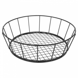 Cesta Redonda de Acero Negro Ø241x70mm (1 Ud)