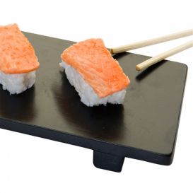 Bandeja de Bambú Negra para Sushi 50x23x2,5cm (10 Uds)