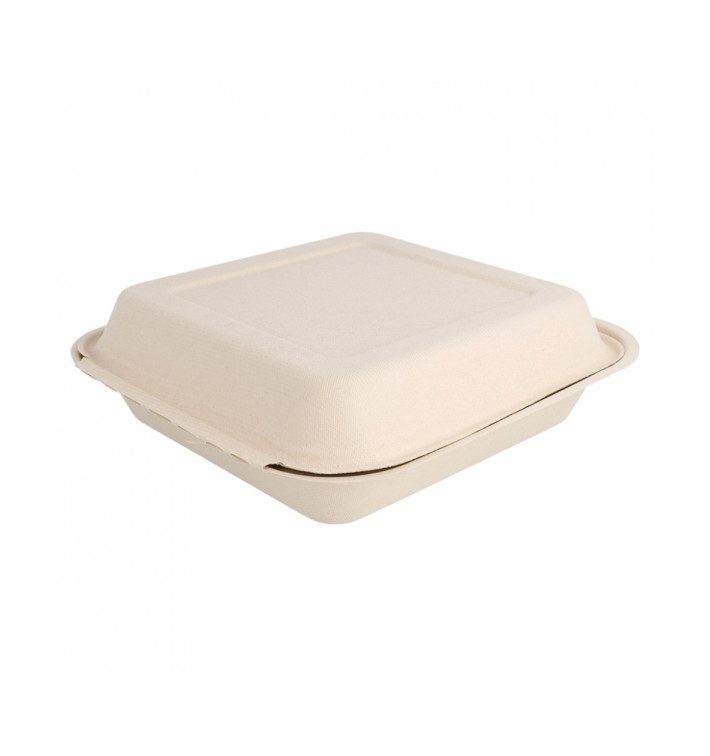 Envase MenuBox Caña Azúcar Natural 20x20x7,5cm (50 Uds) Envase MenuBox Caña Azúcar Natural 20x20x7,5cm (50 Uds)
