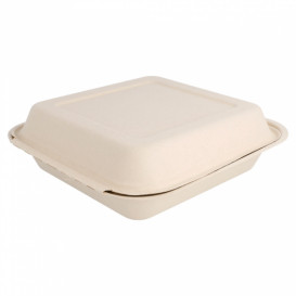 Envase MenuBox Caña Azúcar Natural 20x20x7,5cm (200 Uds)