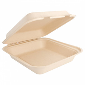 Envase MenuBox Caña Azúcar Natural 20x20x7,5cm (200 Uds)