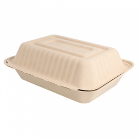 Envase MenuBox Caña Azúcar Natural 225x165x64mm (50 Uds)